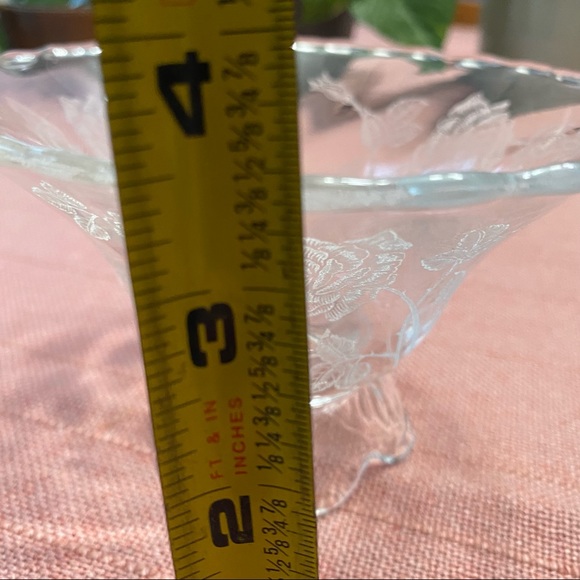 Heisey Glass, Heisey Rose Etch Footed Mayonnaise Bowl - Picture 8 of 9